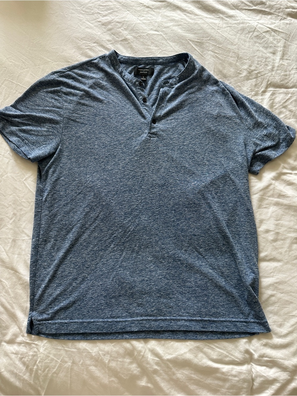 Banana Republic Heather Navy Short-Sleeve Henley